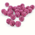 Günstige Bulk Großhandel Neueste Produkt Farbige Shamballa Perlen für Schmuck Machen Größe 4mm - 18mm, IB00127 Fuchsia